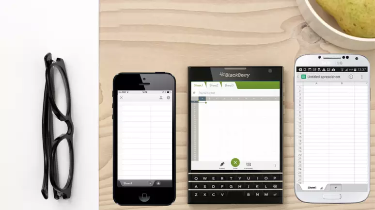 A tela quadrada do celular BlackBerry Passport