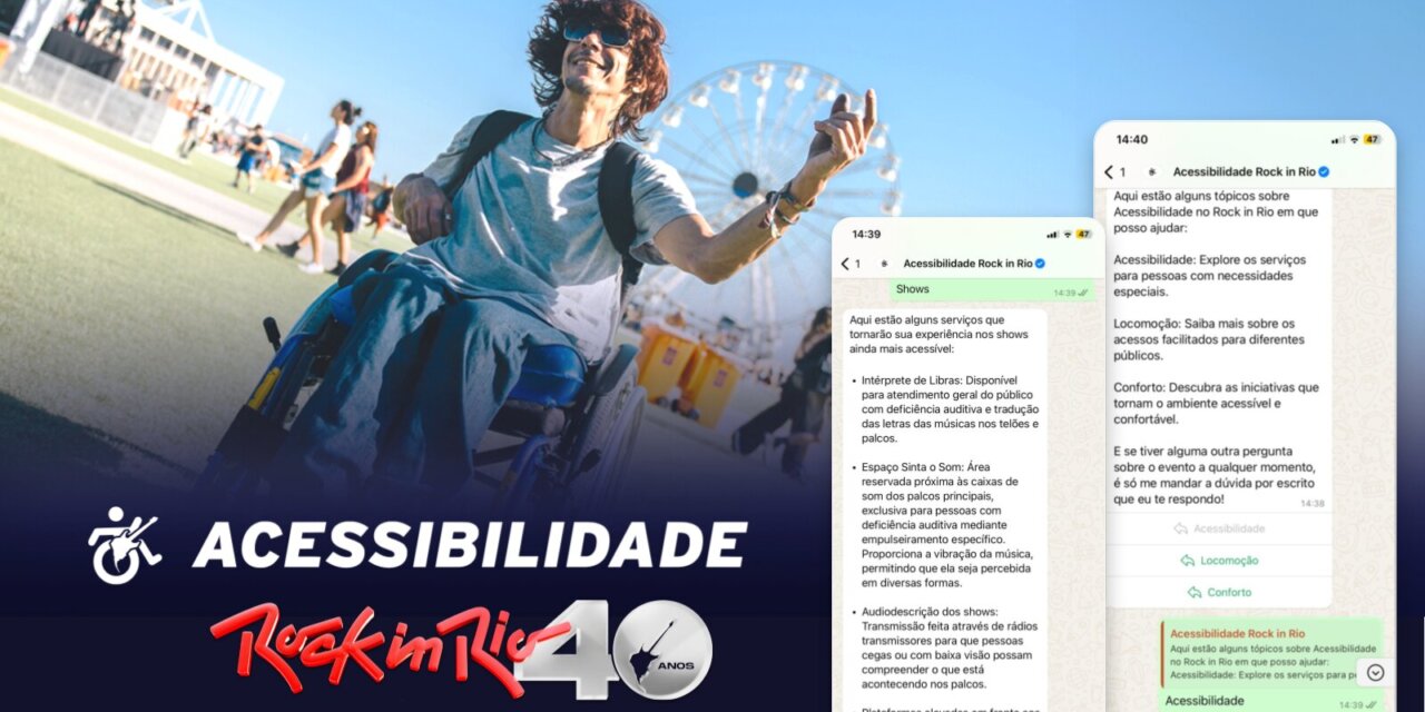 Rock in Rio anuncia chatbot no WhatsApp para PCDs, grávidas e diabéticos