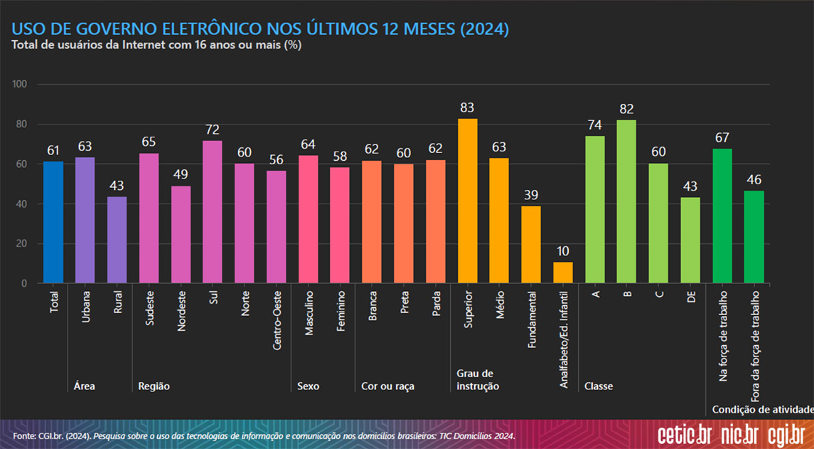 compras online; governo eletrônico; TIC Domicílios 2024