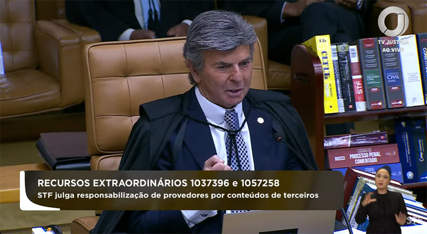 Fux vota para plataformas serem responsabilizadas por conteúdos de terceiros; Barroso pede vista