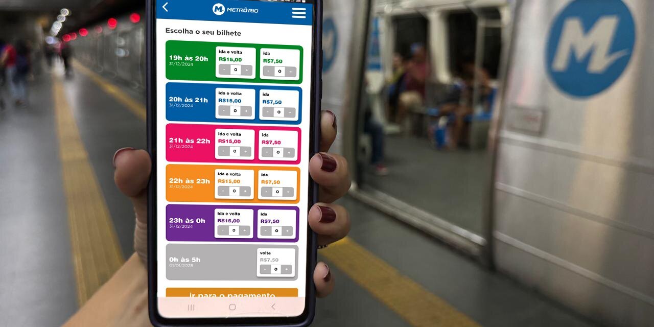 MetrôRio cria bilhete digital para o Réveillon 2025