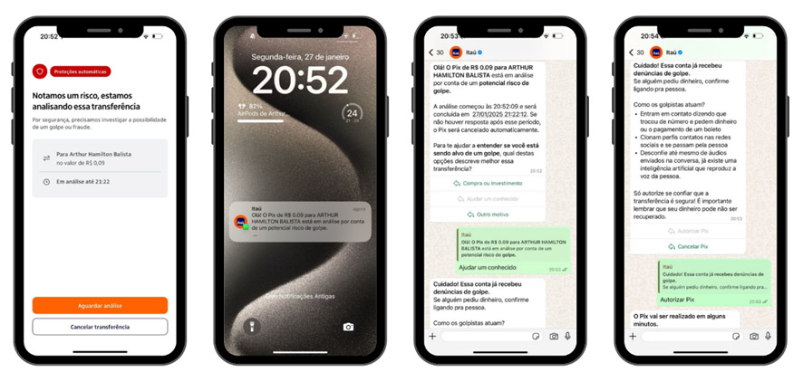 Itaú lança solução de segurança via WhatsApp para transações Pix